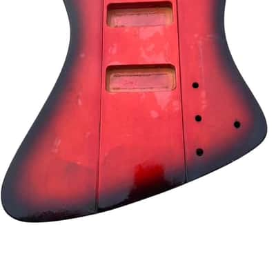 Custom 4 String Firebird Style Bass Body in Red Burst image 1