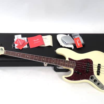 2023 Fender American Vintage II 1966 Reissue Jazz Bass Left Handed - Olympic White with Matching Headstock - Case, Paperwork, and COA image 4