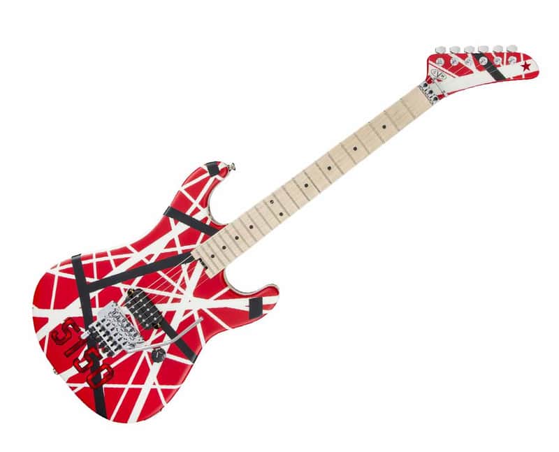 Used EVH Striped Series 5150 Electric Guitar - Red, Black and White Stripes image 1