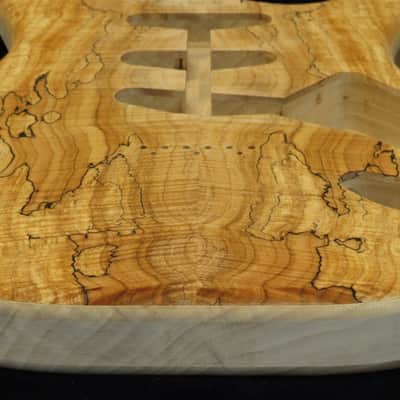 Flamed Spalted Maple Top / Aged Aspen Strat body Standard Hardtail 4lbs 2oz #3700  **IMPORTS INCLUDED image 6