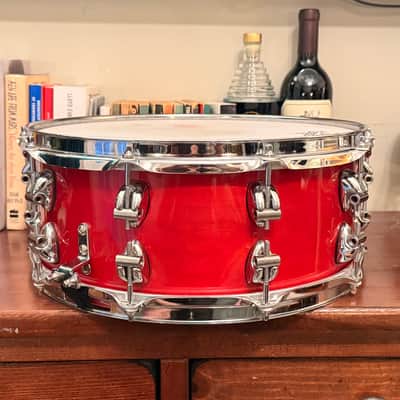 Ayotte Drumsmith 14x6 Maple Snare drum Red gloss image 6