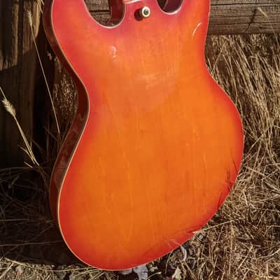 Semi-Hollow Orange Burst Seymour Duncan P-Rails w/Triple Shot Mounting Rings image 4