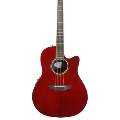 Ovation CS24-RR-G Celebrity CS Standard Mid Cutaway Acoustic/Electric Guitar in Ruby Red image 1