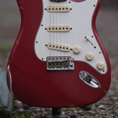 Fender Custom Shop '69 Stratocaster, Relic - Dakota Red over Olympic White image 1