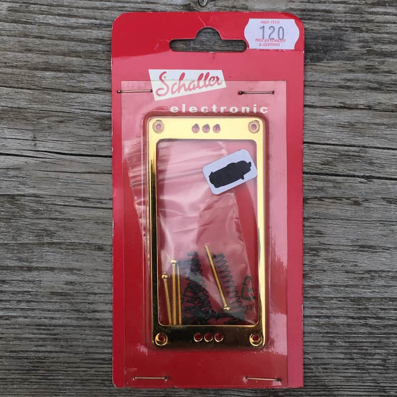 Schaller Humbucker Triple Hole Pickup frame Gold Flat image 1
