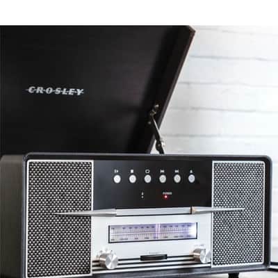 Crosley CR7016A Rhapsody 3-Speed Turntable AM/FM Radio CD Player - Black -NEW image 4
