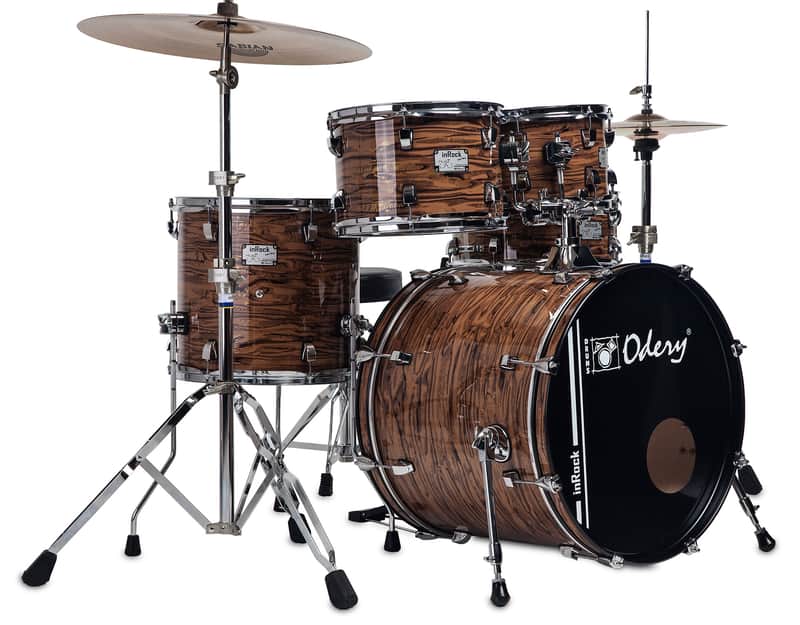 Odery InRock Series Drum Kit, with snare (without Hardware Pack) - Gold Tiger 10/12/14/14/20 image 1