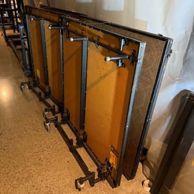(2) Used Portable Stage Platforms 4' X 8" Fold & Roll Portable Stage Risers image 1