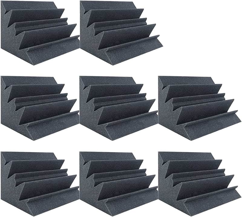8 Pack Acoustic Panels Bass Traps Corner Studio Foam 12" X 7" X 7" Sound Proof Panels image 1