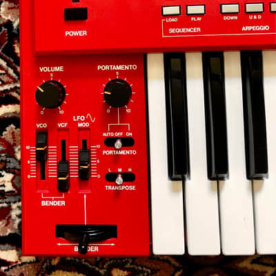 Roland SH-101 32-Key Monophonic Synthesizer 1982 - 1986 - RARE Red w/ Mod Grip image 9