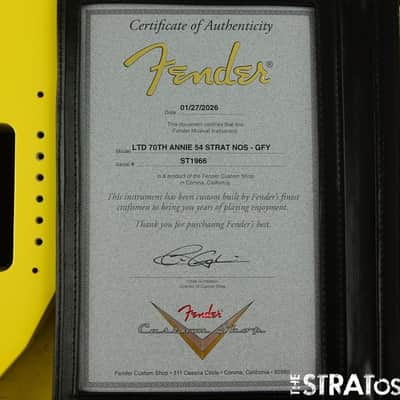 Fender Custom Shop 70th Annie 54 Strat NOS BODY Ash Graffiti Yellow image 3