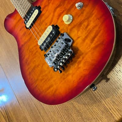 Sterling by Ernie Ball Music Man Axis AX50 Lava Burst Quilted Maple Top Electric Guitar Roasted Maple Neck Fingerboard AX50QM Whammy Tremolo Bar image 10