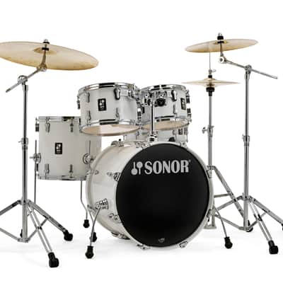 Sonor AQ1 Piano White Studio 5pc Kit 20x16/10x7/12x8/14x13/14x6 Birch Drum Shells +Hardware | Authorized Dealer image 1