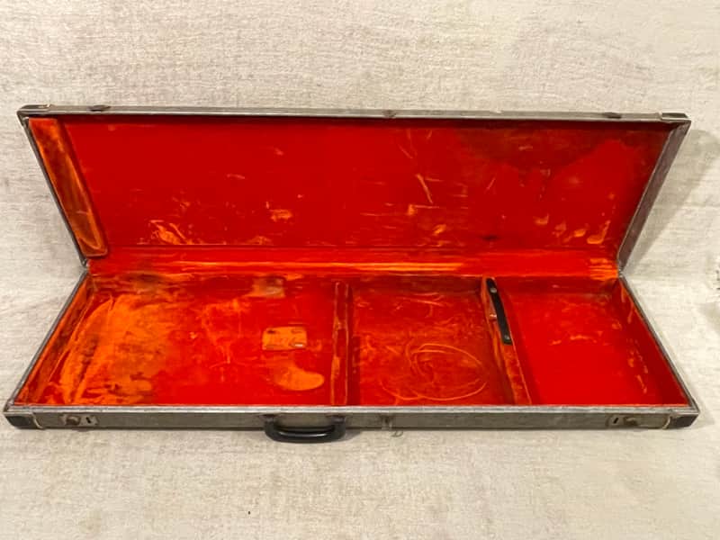 1966-1969 Fender USA Left Hand Lefty Mustang / Musicmaster Bass Case Silver Tweed - Extremely Rare CASE ONLY image 1