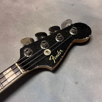 1966 Fender Jazz Bass Black Sparkle w/Matching Headstock w/OHSC image 2
