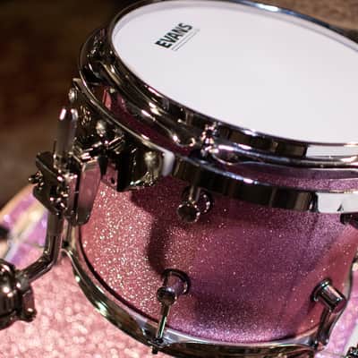 Click Icon 4pc Maple Drum Set Satin Pink Sparkle Shell Pack 18 14 10 14 image 10