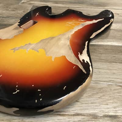 Made to Order - FRANCHIN Uranius bass body JACO PASTORIUS REPLICA Relic Aged Sunburst 100% Nitro Lacquer Alder Jazz-Bass Style Made in Italy image 11