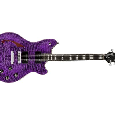 Used EVH SA-126 Special QM Semi-Hollow Guitar - Trans Purple image 4