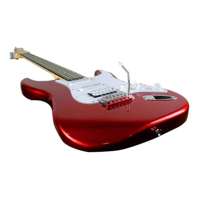 Artist AS1 Candy Apple Red Electric Guitar w/ Humbucker & Accessories with 10 Watt Amp image 5