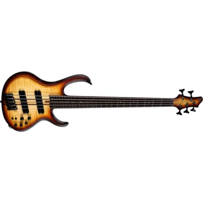 Ibanez BTB705LM-NNF BTB Bass Workshop 5-String Multi-Sscale Bass - Natural Browned Burst Flat image 4