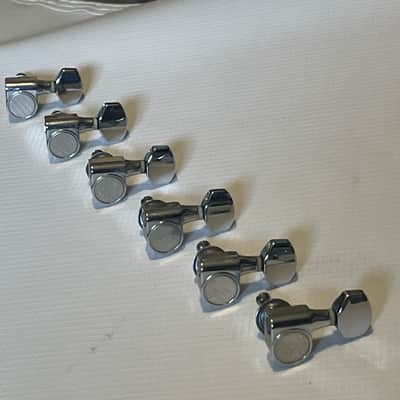 2000's Korean Era Ibanez RG & S Series Chrome Dual Pin Tuning Pegs Tuners 6 In LIne image 2