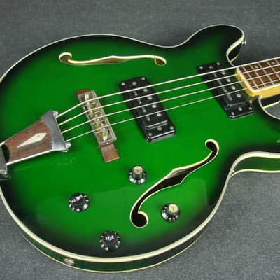 Vintage Aria Made in Japan Model 1410 Hollow Body Electric Bass Guitar image 3