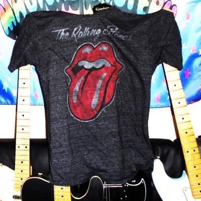 rolling stones tongue logo 2010 official woman M distressed tee - hot rocks angie brown sugar happy satisfaction image 1
