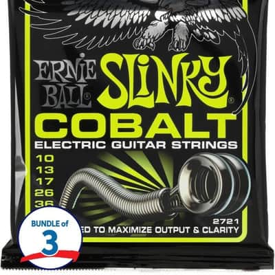 Ernie Ball 2721 Regular Slinky Cobalt Electric Guitar Strings - .010-.046 3-pack image 2