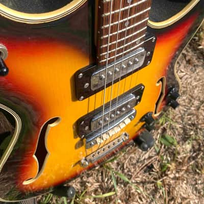 Rare Eko Asymmetric Double Cutaway Florentine Semi-Hollow Electric Guitar – Vintage Italian Design image 6