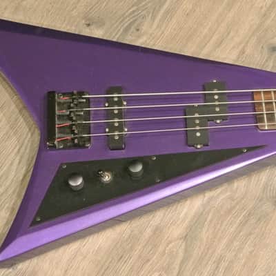 1980's Burnside by Guild The Lance V Shaped Bass with Bag- METALLIC PURPLE! image 2