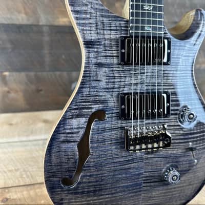 PRS Custom 24 Semi-Hollow Wood Library Flame Maple 10 Top Korina Body/Neck Ebony Fretboard- Charcoal Finish image 3