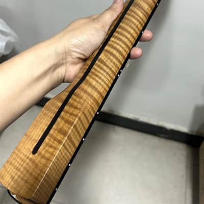 Big head 22fret Roasted Flame Maple Electric guitar neck part block inlay Satin image 3