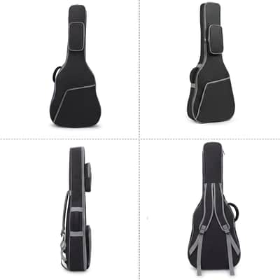 41 Inch Acoustic Guitar Case Guitar Bag, 0.4 In Thick Padding Guitar Case Soft for Acoustic Classical Guitar, Water-Resistant Guitar Dig Bag with Dual Adjustable Shoulder Strap, Black image 2