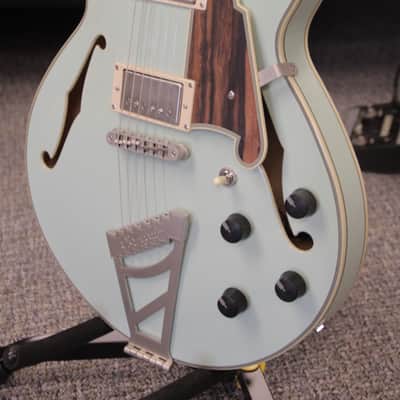 D'Angelico Deluxe SS Semi-Hollow Limited Edition with Stairstep Tailpiece 2021 - Sage image 1