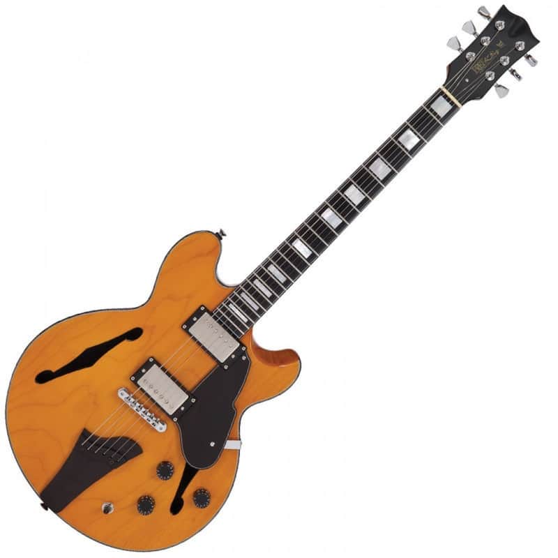 Fret-King FKV3JE Black Label Elise John Etheridge Signature Semi-Hollow Honey Natural image 1
