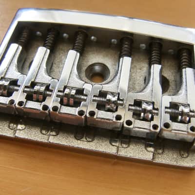 Schaller 3D-6 Guitar Bridge and saddles assembly for 6 string chrome image 2