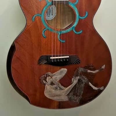 Acoustic Guitar Handmade by Blueberry, 6 String wood Pan God of the Wild Guitar, Custom Handcrafted Wooden Guitar, Grand Concert Guitar image 2