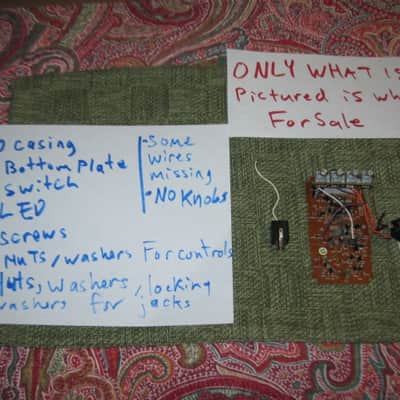 NOT working / For Repair / For parts / AS IS used Boss OS-2 CIRCUIT BOARD with circuit board components and INPUT, OUTPUT, & power jacks (NO: casing, LED, switch, bottom plate, knobs, nuts washers, screws & missing some wires) from around 2007 image 1