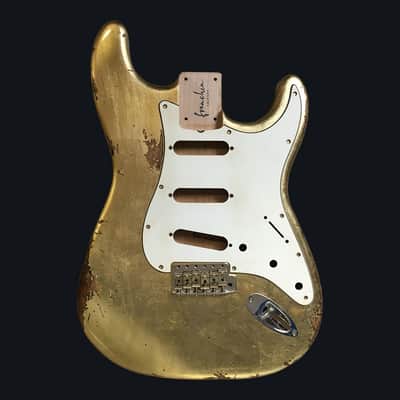 Made to Order - FRANCHIN Mercury guitar body Relic Aged METALLIC LEAF (Gold/Silver/Copper) Basswood Poplar Stratocaster-Strat-S-Style Made in Italy image 2