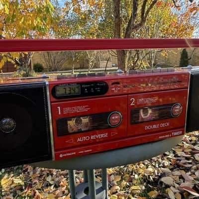 HITACHI TRK-W203 Rare Vintage Cassette Deck Boombox Japan Retro Warranty image 9