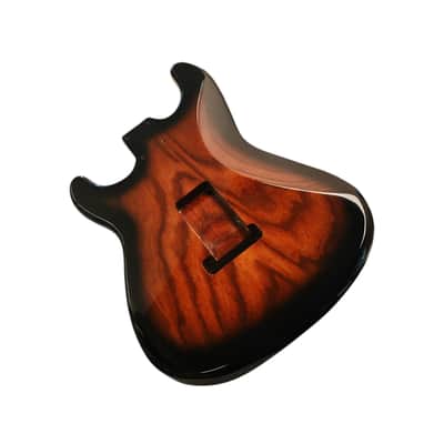 Amber to Clear Burst Roasted Swamp Ash S-Style body image 3