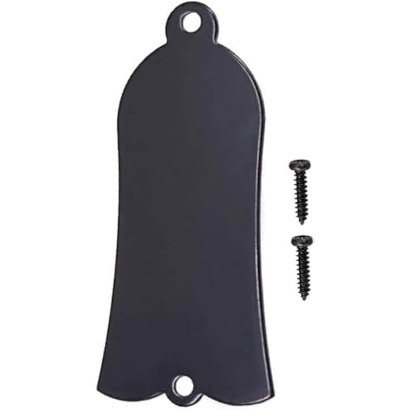 Bell Style Guitar Truss Rod Cover,Metal Truss Rod Cover With Screws,2 Holes Bell-Shaped Fit For Les Paul Lp Sg Style Guitar Parts Replacement (Black), image 1