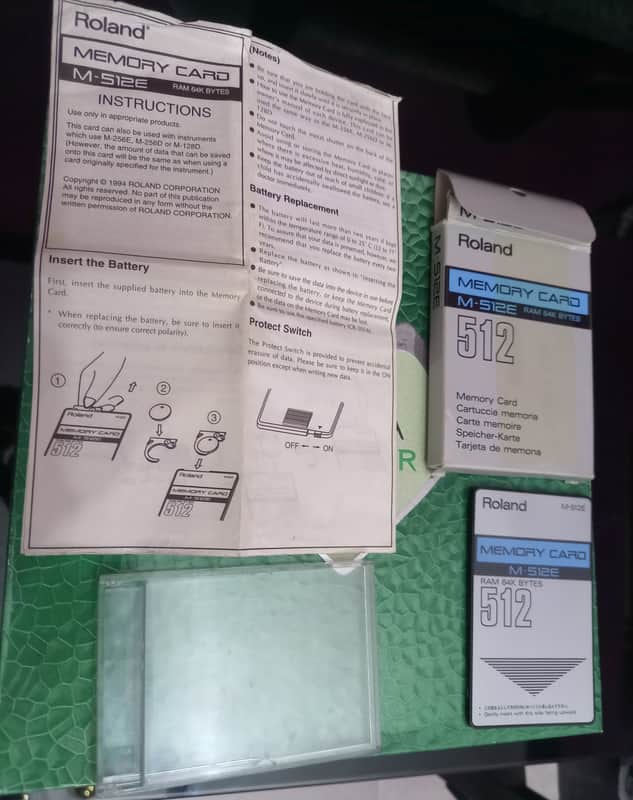 ROLAND M-512E MEMORY CARD RAM 64K BYTES For D50 VG JD JV U BOX MANUAL WORK GREAT image 1