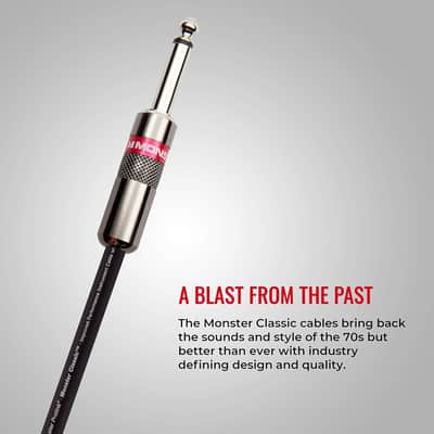Monster Prolink Classic Instrument Guitar Cable - 6 ft Straight to Straight Instrument Cable. All Metal & Duraflex Outer Jacket. 90% Copper Braided Shield Monster Instrument Cable image 3