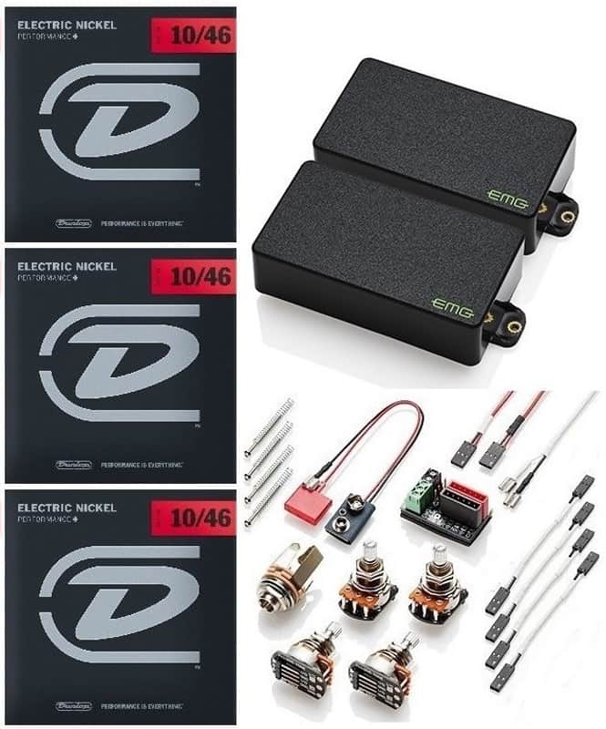 EMG KH-BB Set Kirk Hammett Bone Breaker Black Humbucker Set Short Pots & Wiring ( 3 STRING SETS ) image 1