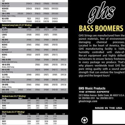 GHS 5M-DYB Boomers Medium Nickel 5-String Bass Strings, 45-130 image 2
