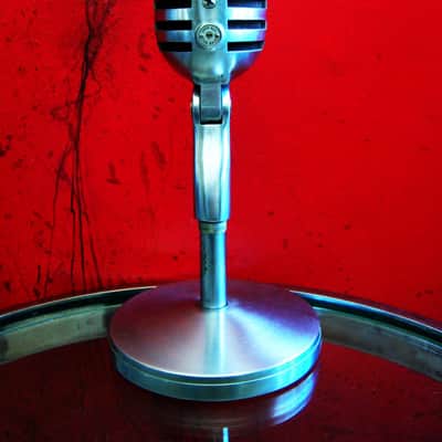 Vintage 1950's Electro-Voice 950 Cardax Crystal Microphone Hi Z w 423A desk stand display prop image 8