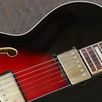 2015 Ibanez Artcore AF75-TRS-12-06 Hollowbody Electric Guitar Trans Red Sunburst + Hard Case image 7