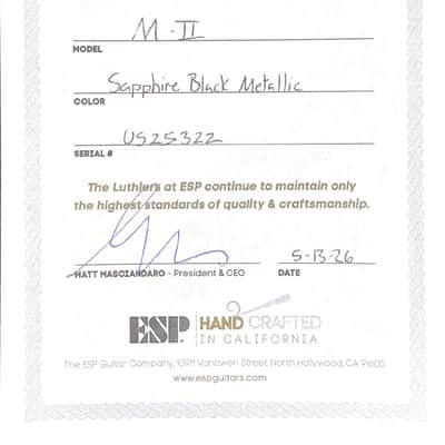 ESP M-II NTB FR USA - Sapphire Black Metallic #25322 image 13