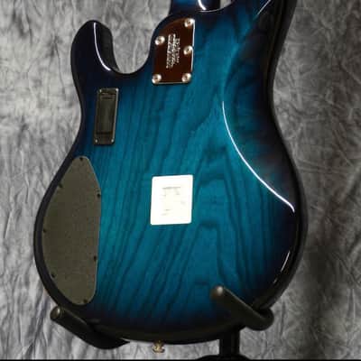 Ernie Ball MusicMan BFR StingRay 5H 20th Anniversary Tahitian Quilt. #6 of 10 StingRay 5H 2007 Tahitian Blue Quilt-Matching Headstock-Tahitian Blue Birdseye Neck image 18